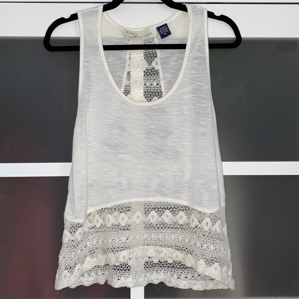 Vintage Havana Ivory Crochet Tank